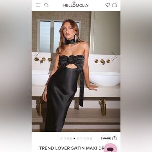 Satin maxi dress black